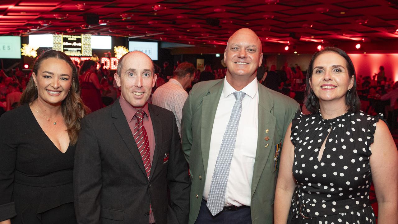 Sports Darling Downs board members (from left) Sarah Green, David Barron, Darren Lange and Anna Barrett at the presentation dinner at Rumours International, Saturday, February 1, 2025. Picture: Kevin Farmer