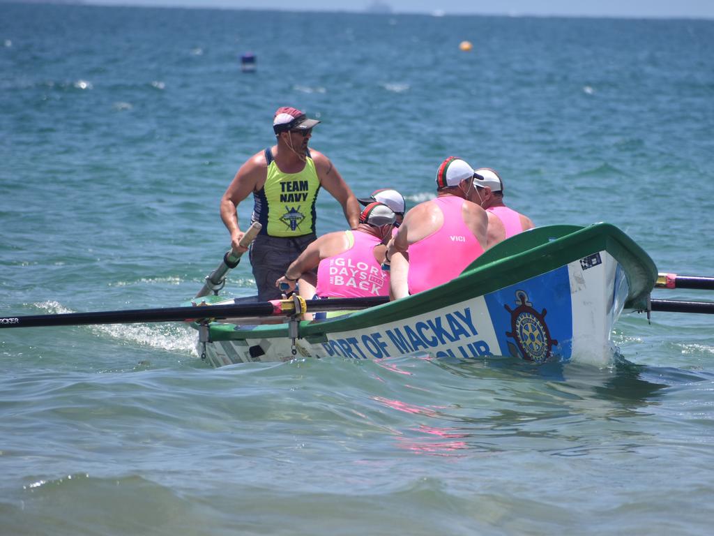 Boat surfing crews at the North Australian Championships for Surf Life Saving in Mackay, October 30, 2021. Picture: Matthew Forrest