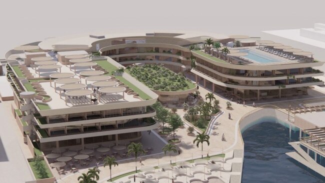 Designs show a planned hotel resort for Mariners Cove at The Spit on the Gold Coast.