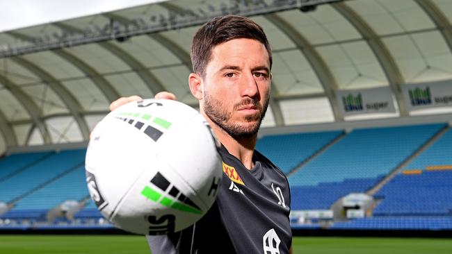 Ben Hunt during a Queensland Maroons State of Origin training session at Cbus Super Stadium on Tuesday.