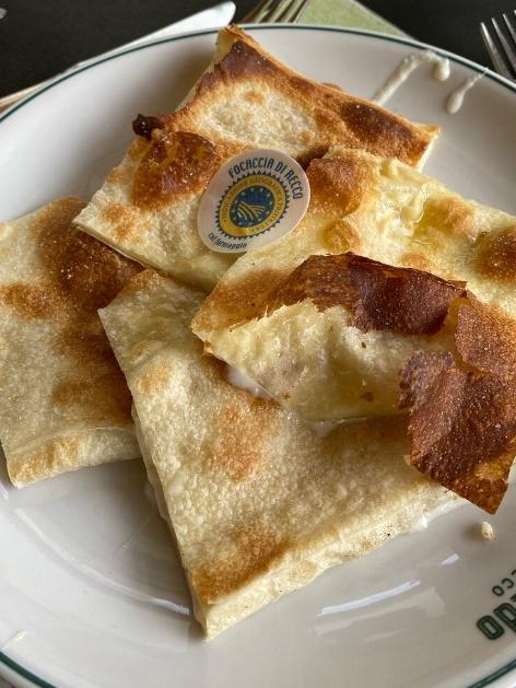 Specialty bread at Ristorante Alfredo in Recco.