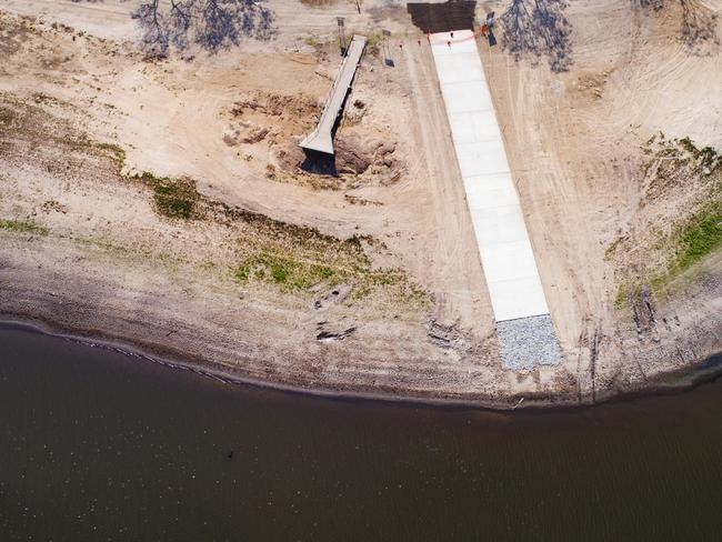 The receding Storm King Dam at Stanthorpe. Picture: Lachie Millard