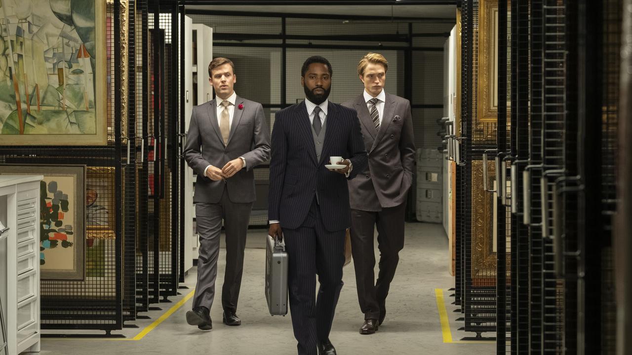 Jack Cutmore-Scott, John David Washington and Robert Pattinson in Tenet.