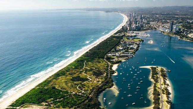 Aerial photograph from The Spit Masterplan report of the northern end of the central park.