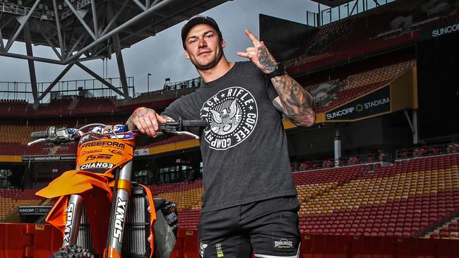 Jayden Jayo Archer at Suncorp Stadium ahead of the Nitro World Games. Picture: Zak Simmonds