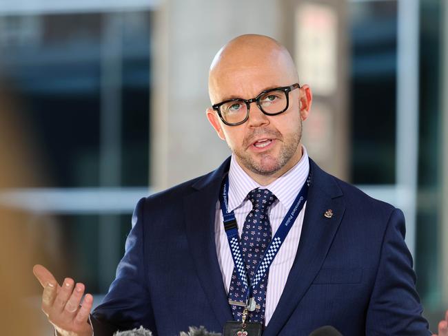 Queensland Police Union president Shane Prior at the Brisbane Magistrates Court. Picture: Tertius Pickard