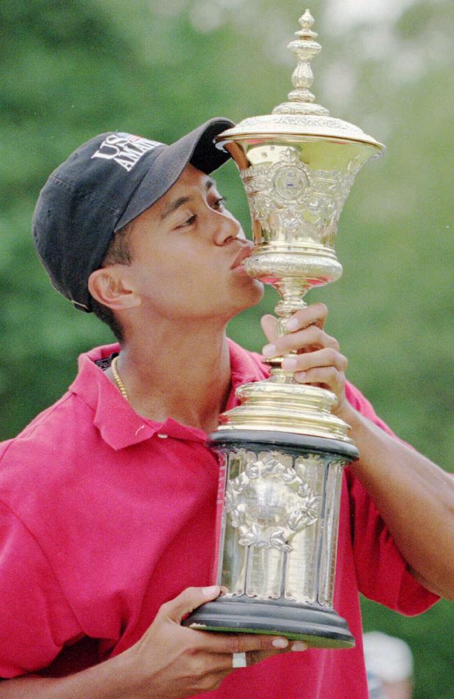 Tiger Woods quickly became a giant in golf. Picture: AP Photo/Jack Smith