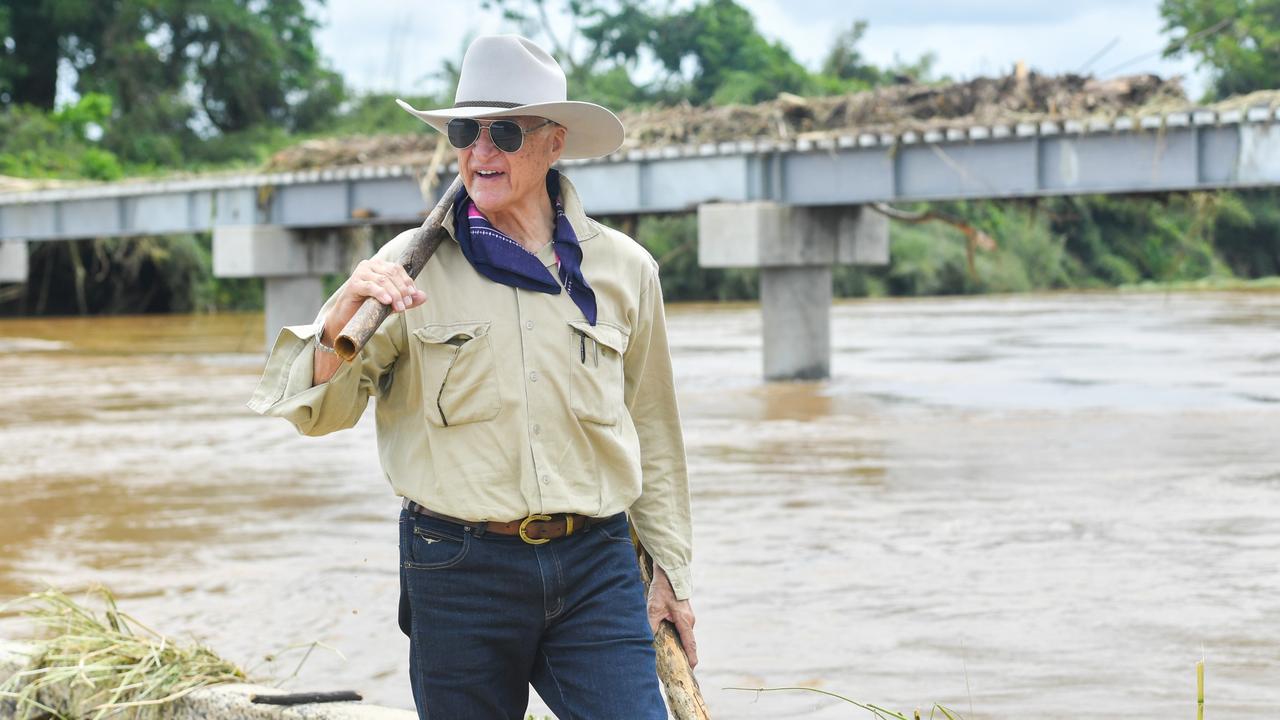 MP Bob Katter surveys the areas around Far North Qld following heavy flooding. Picture: Scott Radford-Chisholm.