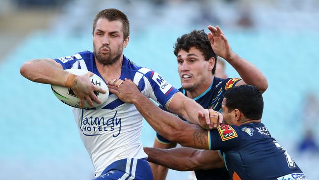 Kieran Foran’s season is likely over after suffering a suspected torn pec. Picture: Getty Images.