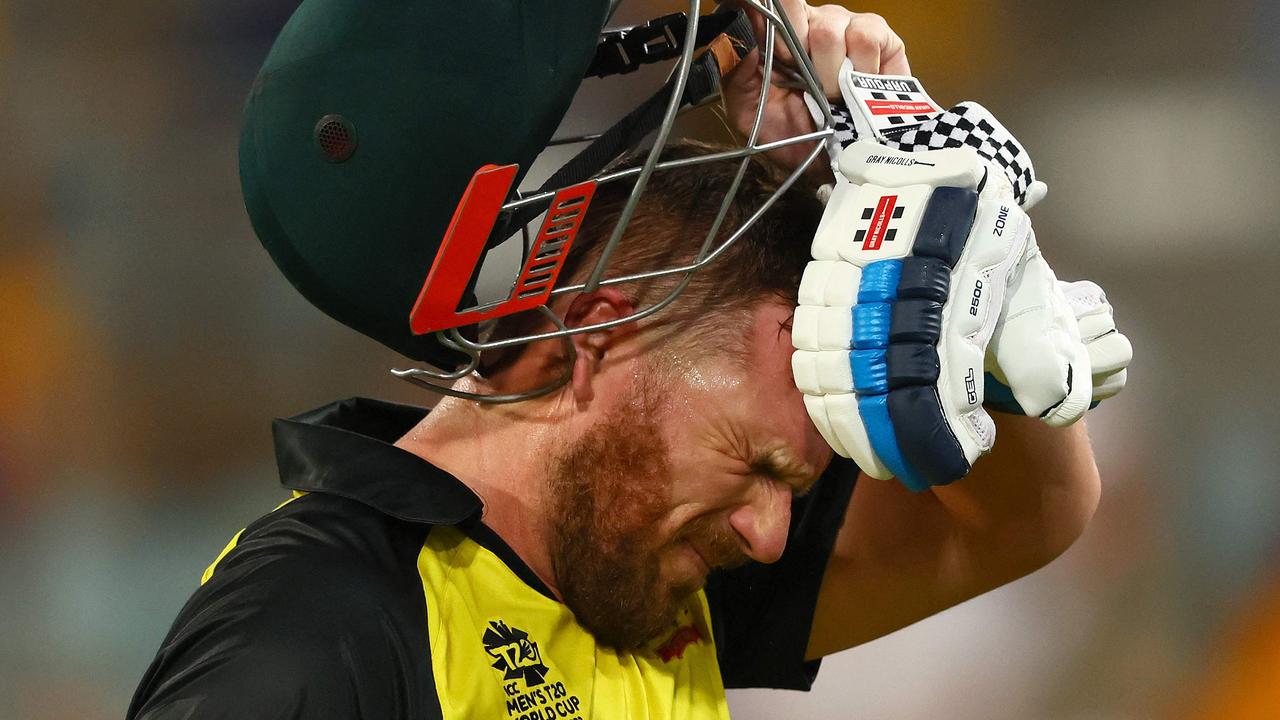 Australia's captain Aaron Finch is in danger of missing part of the T20 World Cup. Photo: AFP