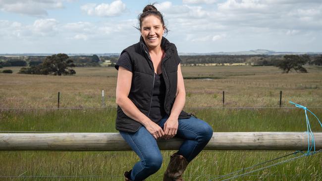 Real estate agent Michelle Winckle on her property in Gherang. Picture: Brad Fleet