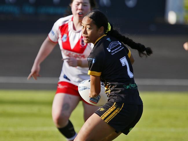 Logan Lemusu of Mounties in the Harvey Norman Women's Premiership. Picture: Warren Gannon Photography