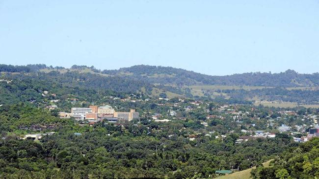 Elevated view Lismore from North Lismore Plateau showing the Showground. Photo Cathy Adams / The Northern Star. Picture: Cathy Adams