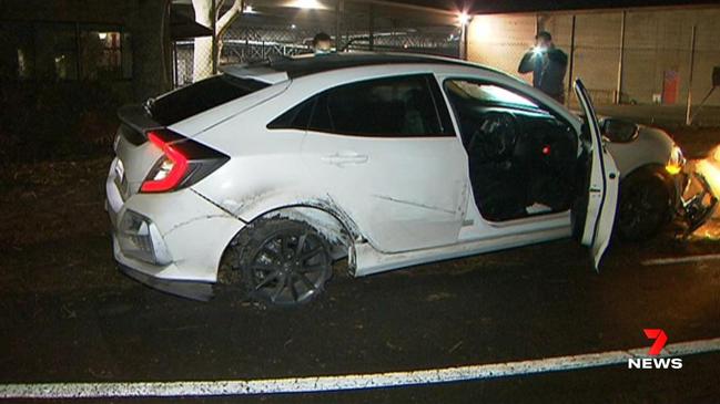 The stolen Honda, suspected of being used in a Davoren Park holdup. Picture: 7NEWS