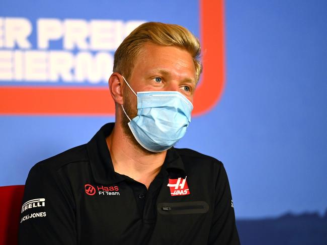 Haas F1's Danish driver Kevin Magnussen. (Photo by POOL / AFP)