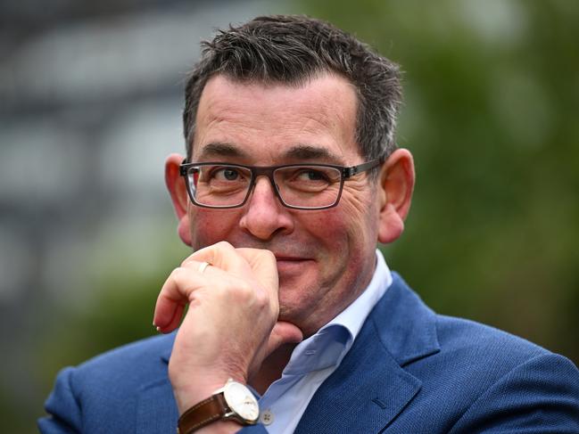 Victorian Premier Daniel Andrews reacts during a press conference at Parliament House in Melbourne, Tuesday, July 18, 2023. The Andrews Labor Government has cancelled the 2026 Commonwealth Games, slated to be held across Victoria. (AAP Image/James Ross) NO ARCHIVING