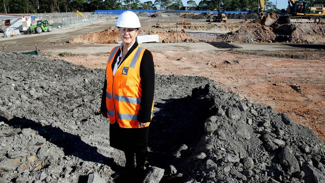 Deborah Latta, who was the first CEO of the hospital, at the Northern Beaches Hospital site at Frenchs Forest during its construction.