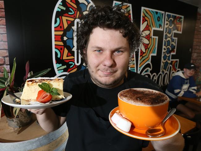 Nathan Walklate at Cafe Bear and Scoobs.  A new employment program for adults with a disability is to be piloted by Gateways Support Services.   Picture: Peter Ristevski