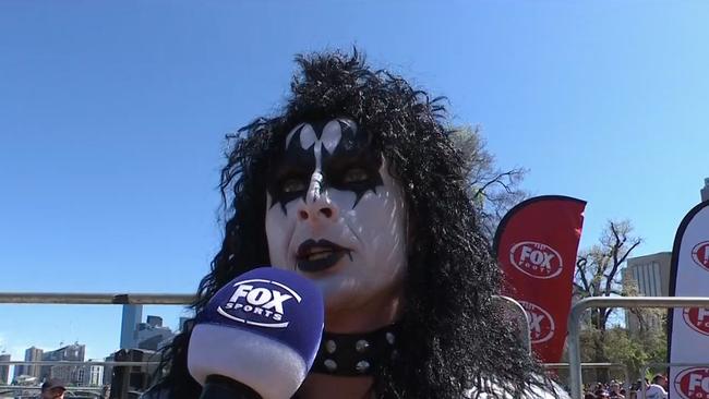 Daniel Gorringe thought it was the longest kiss competition. Photo: Fox Footy