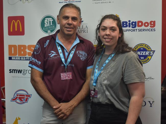 Neil and Sophie Berry at the CQ Capras game against the Ipswich Jets in Round 12 of the Hostplus Cup at Rugby Park, Rockhampton, on June 1, 2024.