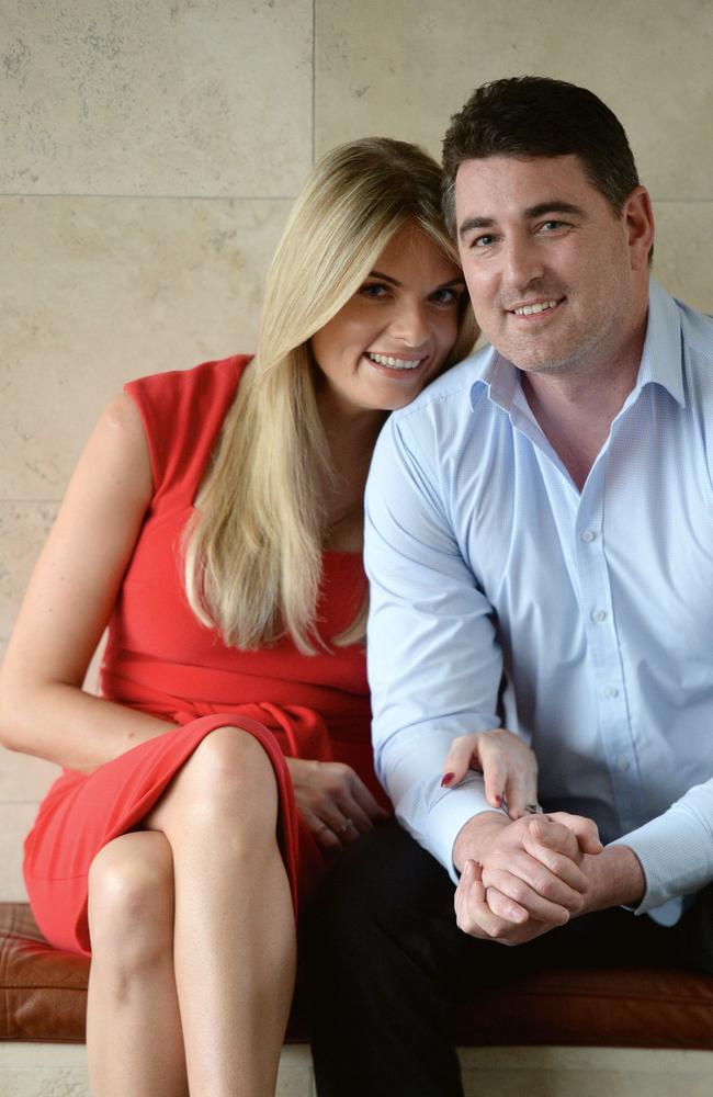 Erin Molan and her partner Sean Ogilvy. Picture: Jeremy Piper