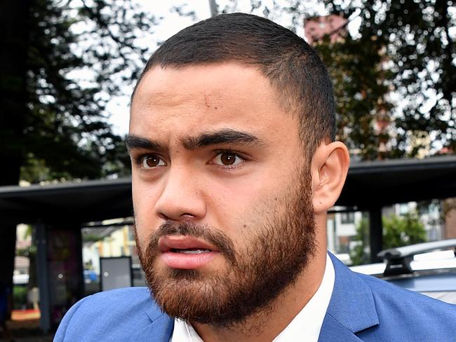 Manly Sea Eagles NRL player Dylan Walker arrives at Manly Local Court in Sydney, Tuesday, December 18, 2018. Walker has been charged with common assault and assault occasioning actual bodily harm. (AAP Image/Joel Carrett) NO ARCHIVING