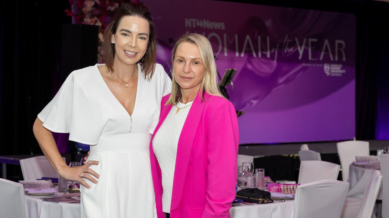 Tegan Blockey and Janine Johnson at the 2025 NT News Woman of the Year. Picture: Pema Tamang Pakhrin