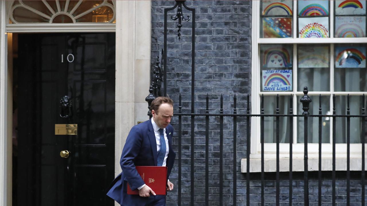 Britain's Health Minister Matt Hancock says medical experts are “very worried”. Picture: AP/Frank Augstein