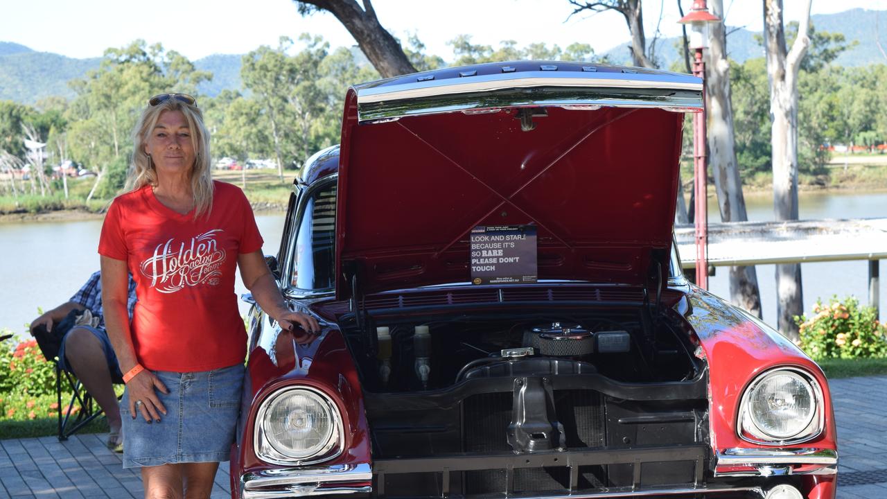 Janine Savilland her car at the Rockynats Show and Shine in the CBD on Sunday, April 17.