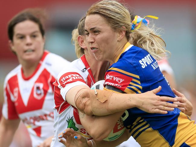 Botille Vette-Welsh of the Eels runs with the ball during the round two NRLW match between the St George Illawarra Dragons and the Parramatta Eels in 2022. Picture: Getty Images
