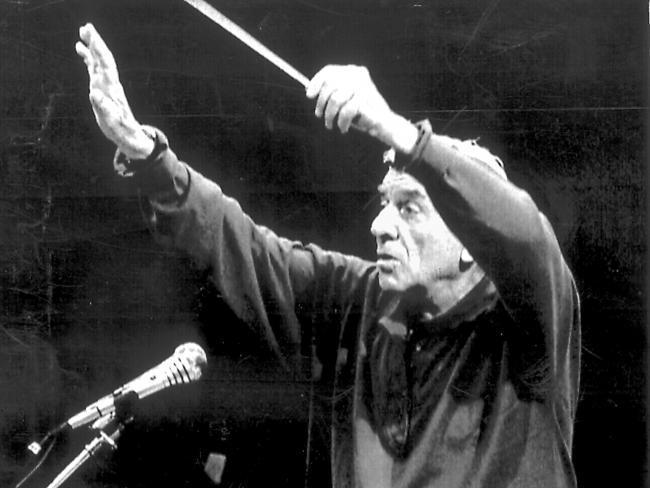 Leonard Bernstein in rehearsal in Warsaw in 1989