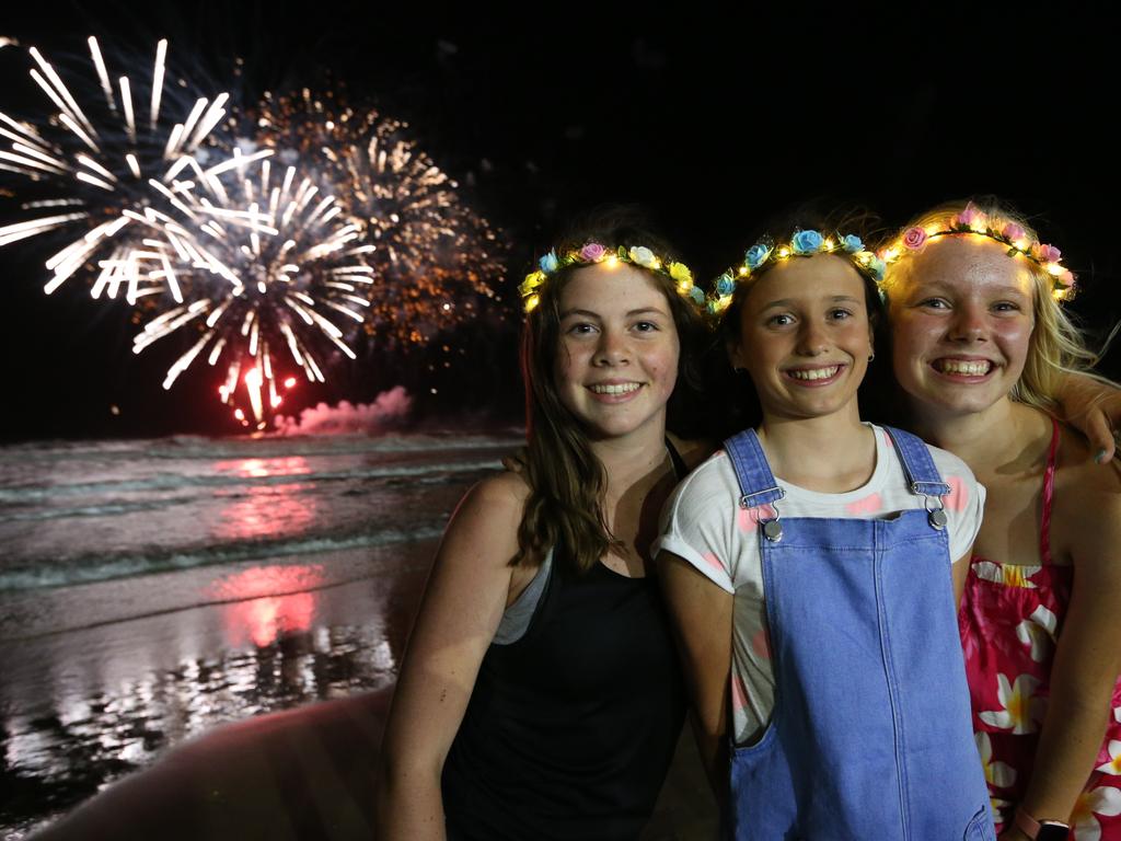  L-R Bethany Simpson13 Melbourne, Brianna Cauchley 11 of Labrador and Evie Nay 12 of Labrador. Picture Mike Batterham