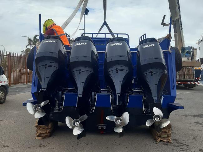 Two speedboats were also discovered on the ship. Picture: Australian Border Force