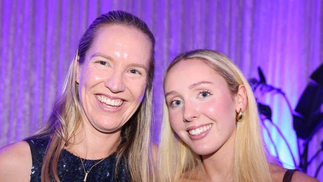 Sally Teiniker and Jemma Patterson at the 2024 Gold Coast Marathon welcome function at Crowne Plaza Surfers Paradise for Gold Coast at Large. Picture, Portia Large.