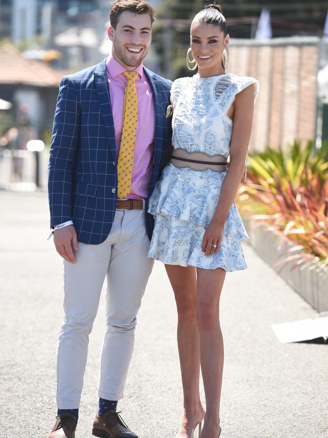 Jack Viney and Charlotte at the Caulfield Guineas Day. Picture: Jay Town