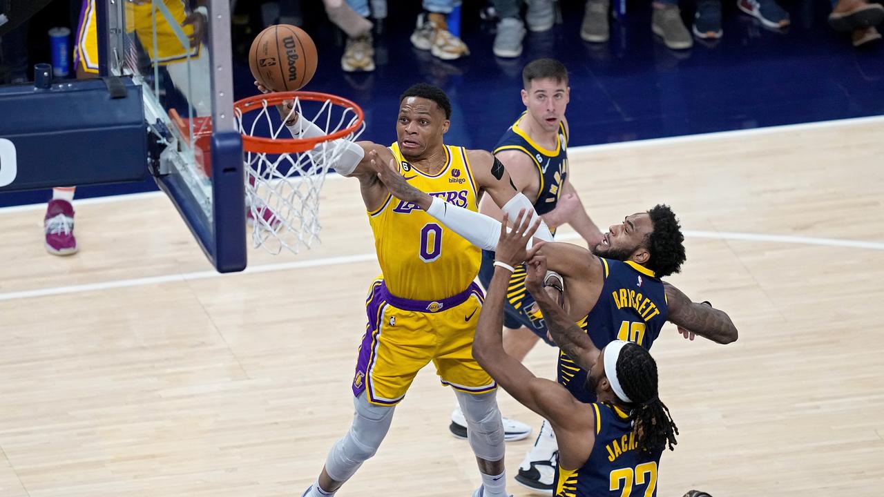 Russell Westbrook may avoid even reporting in Utah and could instead just move his locker to the Clippers side of the stadium in LA. (Photo by Dylan Buell/Getty Images)