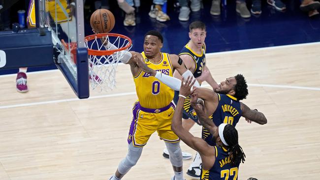 Russell Westbrook may avoid even reporting in Utah and could instead just move his locker to the Clippers side of the stadium in LA. (Photo by Dylan Buell/Getty Images)