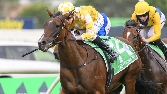 Golden Slipper winner Lady Of Camelot is favourite for the inaugural $3m Sunlight slot race at the Gold Coast on Saturday. Picture: Bradley Photos