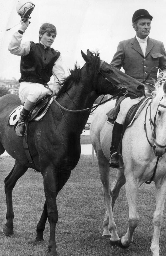 Brent Thomson and Dulcify return to scale after winning the 1979 Cox Plate.