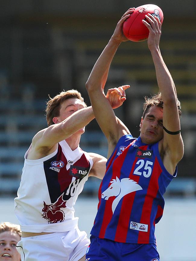 Jamarra Ugle-Hagan takes a strong mark for Oakleigh Chargers in 2019. Picture: Getty Images