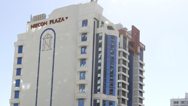 The exterior of the Niecon Plaza at Broadbeach. Picture: JERAD WILLIAMS