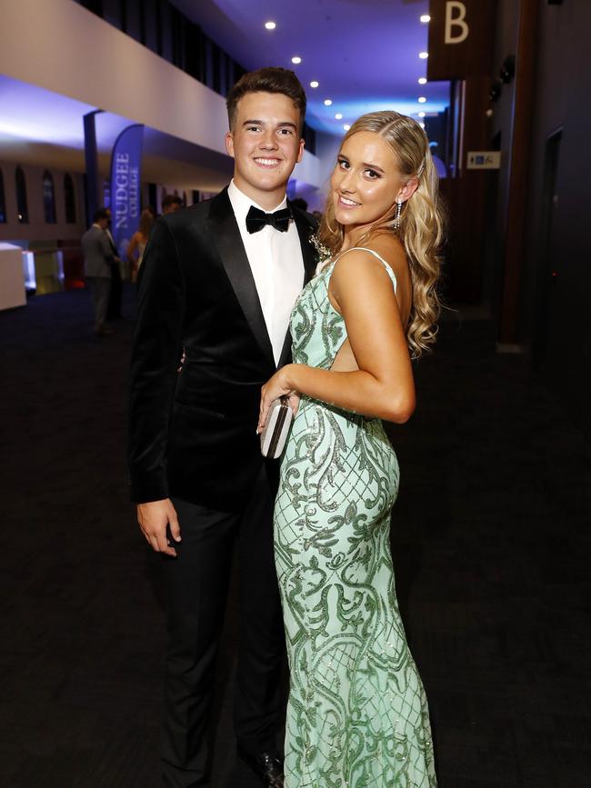 Jed Manson and Sienna Harben pictured at the 2021 Nudgee College year 12 formal, Royal International Convention Centre Brisbane 19th of September 2021. (Image/Josh Woning)