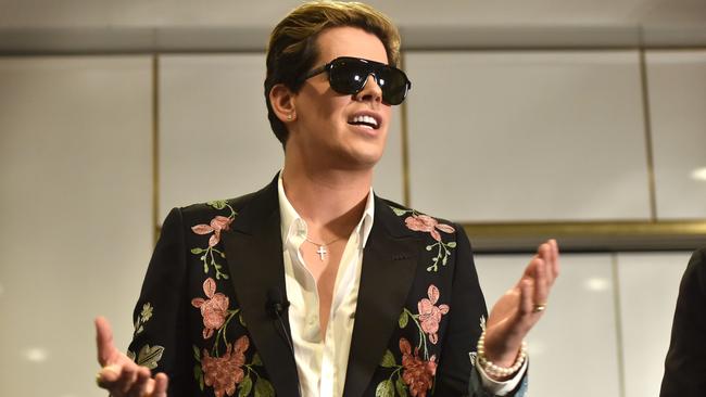 Libertarian Milo Yiannopoulos also came under attack. Picture: AFP