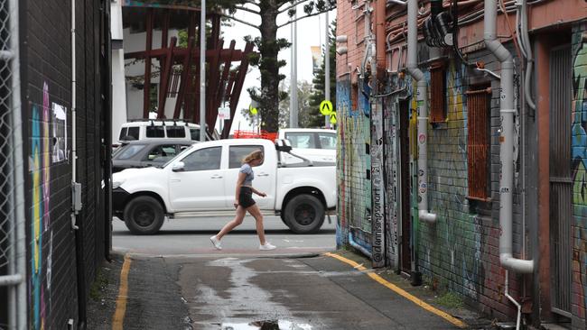 Laneways around Pink Monkey and Justin lane.. Picture: Glenn Hampson