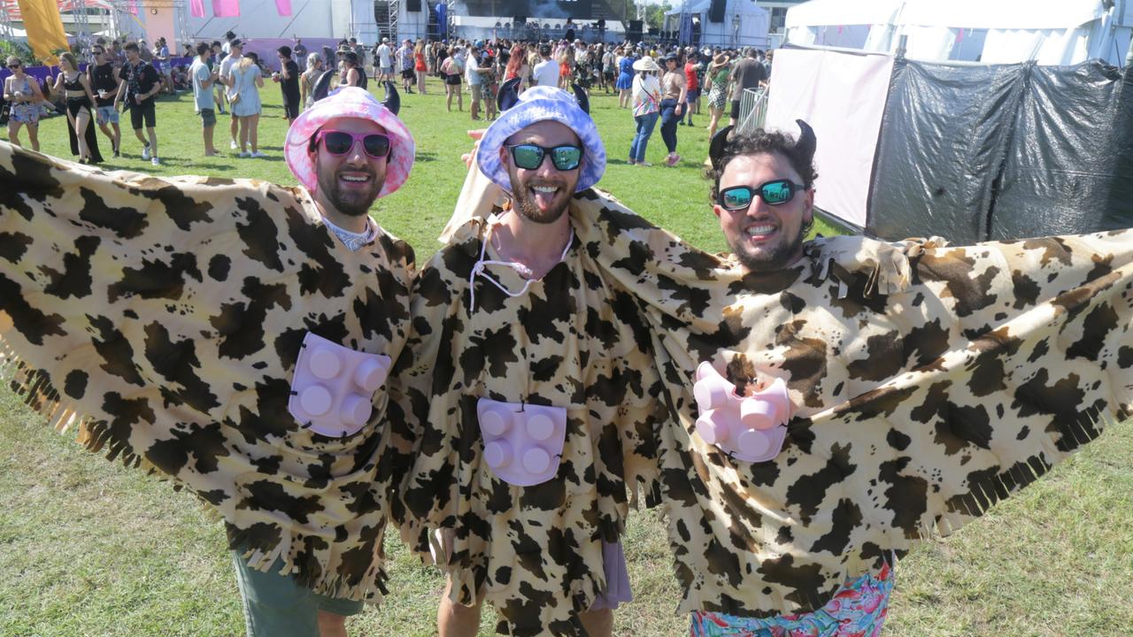 Haydan Bono, Robert Fresta and Charlie Margetts at Grass is Greener 2022. Picture: Peter Carruthers