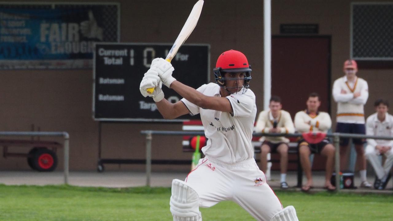 Adelaide’s Tejas Gill cuts for four. Picture: Supplied/SACA