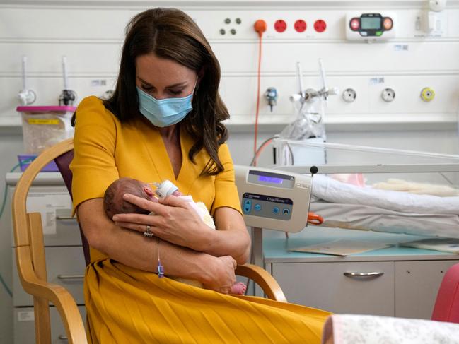 The Princess of Wales meets newborn baby Bianca. Picture: AFP