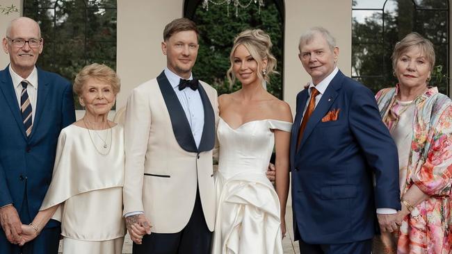 John Farnham and wife Jill with family on their son Rob Farnham’s wedding day. Picture: Instagram