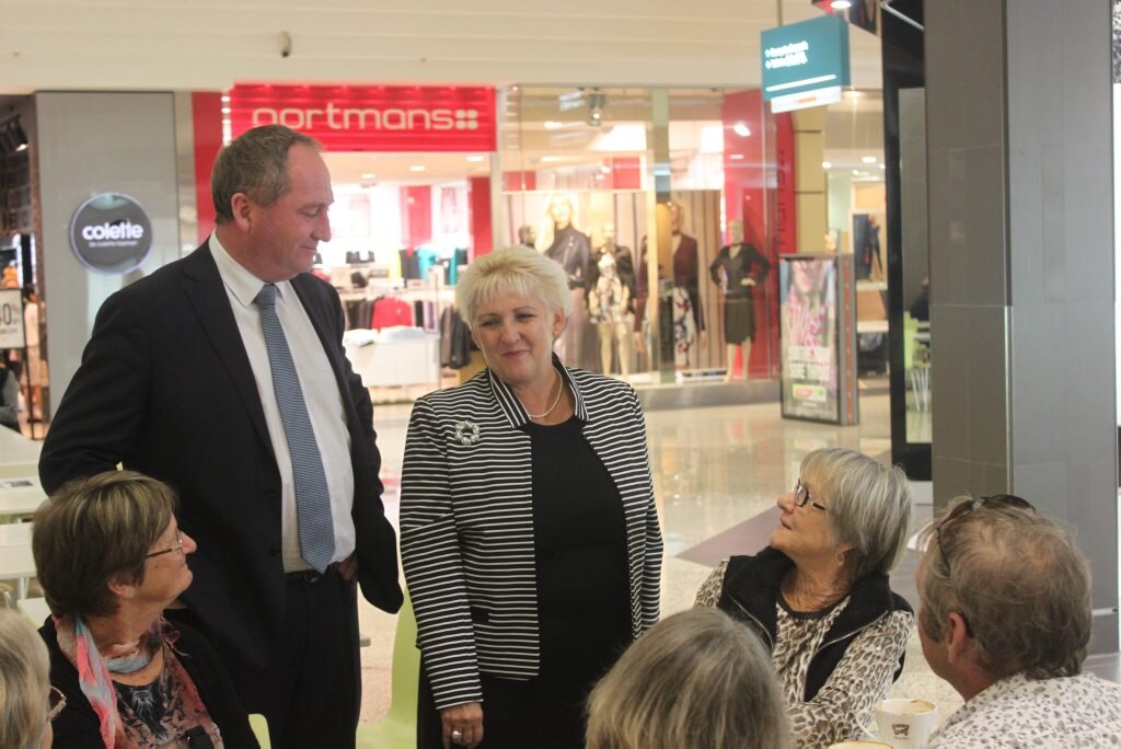 Deputy Prime Minister Barnaby Joyce and Capricornia MP Michelle Landry meet with locals at Stockland Rockhampton. Photo Michelle Gately / Morning Bulletin. Picture: Michelle Gately