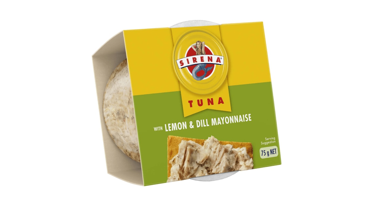 <h3><a href="https://www.woolworths.com.au/shop/productdetails/804706/sirena-tuna-lemon-dill-mayo-snacking" target="_blank" rel="noopener"><span>Sirena Tuna Lemon &amp; Dill Mayo Snacking, $3.10 from woolworths.com.au</span></a></h3>